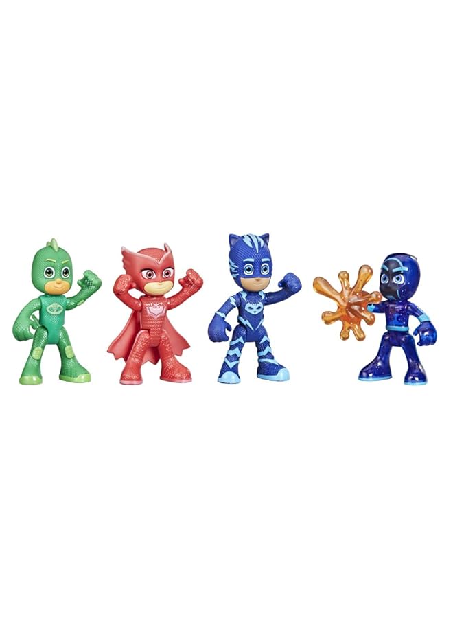 بي جيه ماسكس مجموعة شخصيات مجسمة مضيئة في الظلام من Night Time Mission، لعبة للأطفال من سن 3 سنوات فما فوق، 4 شخصيات وملحق واحد - Image 2