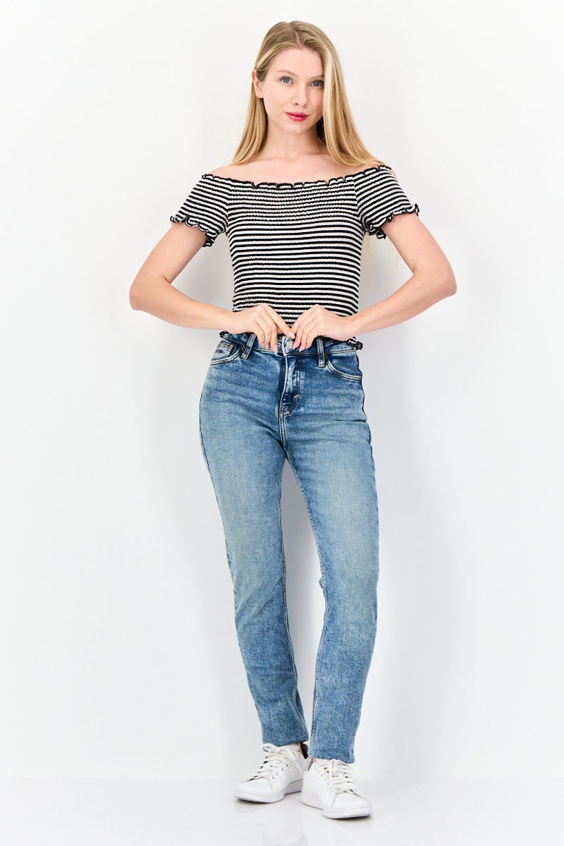 ESPRIT Women Slim Fit Washed Stretchable Denim Jeans, Blue - Image 2