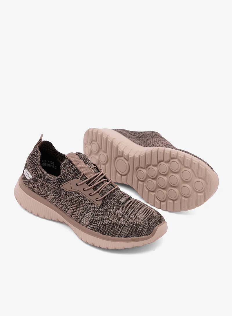 Ozzo Camel Slip On Walking Sneakers for Women | Best Price UAE