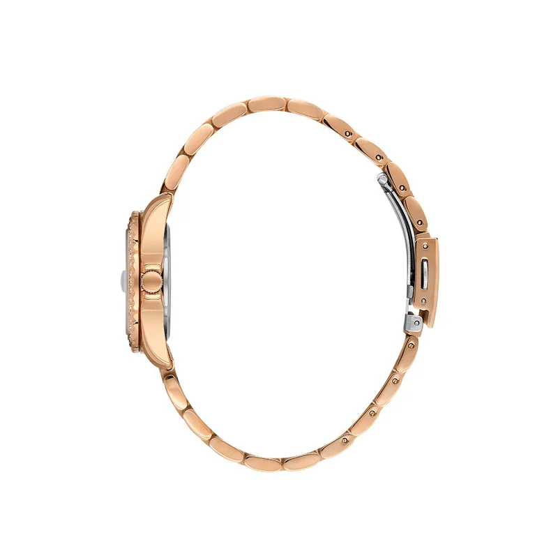 DANIEL KLEIN Women's Stainless Steel Rose Gold Alloy Case Analog Silver Round Sunray Dial Japanese Quartz Premium 30 Meters Water Resistant