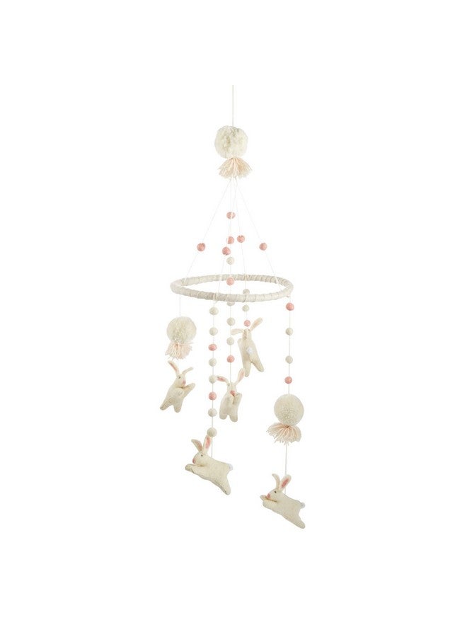 mud pie Nursery Crib Bunny Mobile White - Image 1