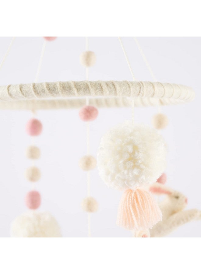 mud pie Nursery Crib Bunny Mobile White - Image 3