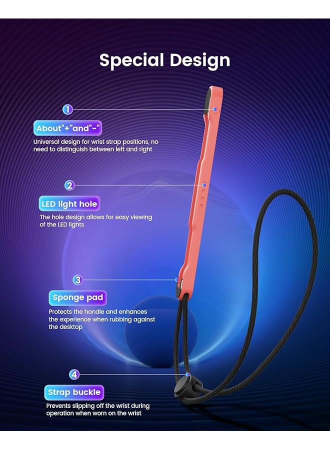 Upgraded Wrist Strap For Nintendo Switch 2 Joy Cons – Universal Motion Sensing Game Strap With Non Slip Grip Led Light Hole & Mouse Mode For Enhanced Control - Image 5