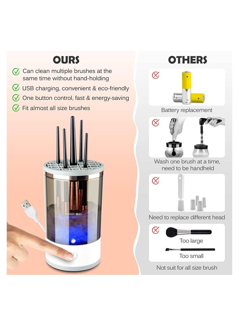 BP Electric Makeup Brush Cleaner, Cosmetic Brush Cleaner, Automatic Spinning Makeup Brush Cleaner Deep Cleaning USB Powered, Brush Cleaner Fit For All Size Makeup Brush,Makeup Brush Cleaner - Image 2