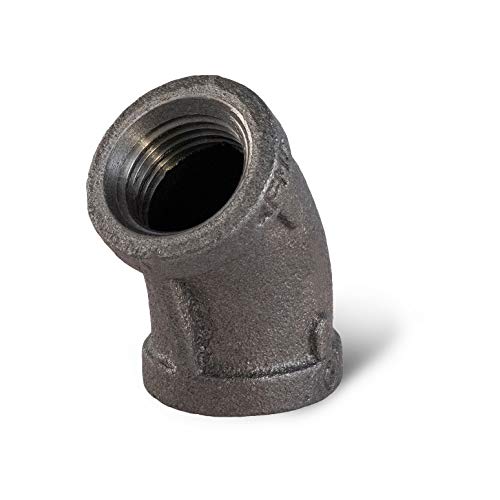 SUPPLYGIANT Supply Giant CNGG0034 3/4 in. 45 Degree Malleable Iron Elbow Fitting for High Pressures with Female Thread Connects and Black Finish - Image 1
