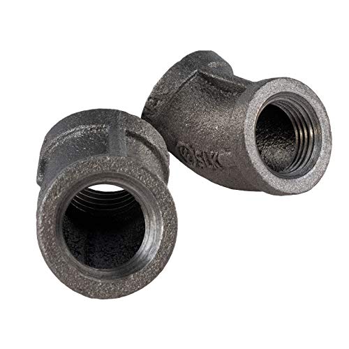 SUPPLYGIANT Supply Giant CNGG0034 3/4 in. 45 Degree Malleable Iron Elbow Fitting for High Pressures with Female Thread Connects and Black Finish - Image 2