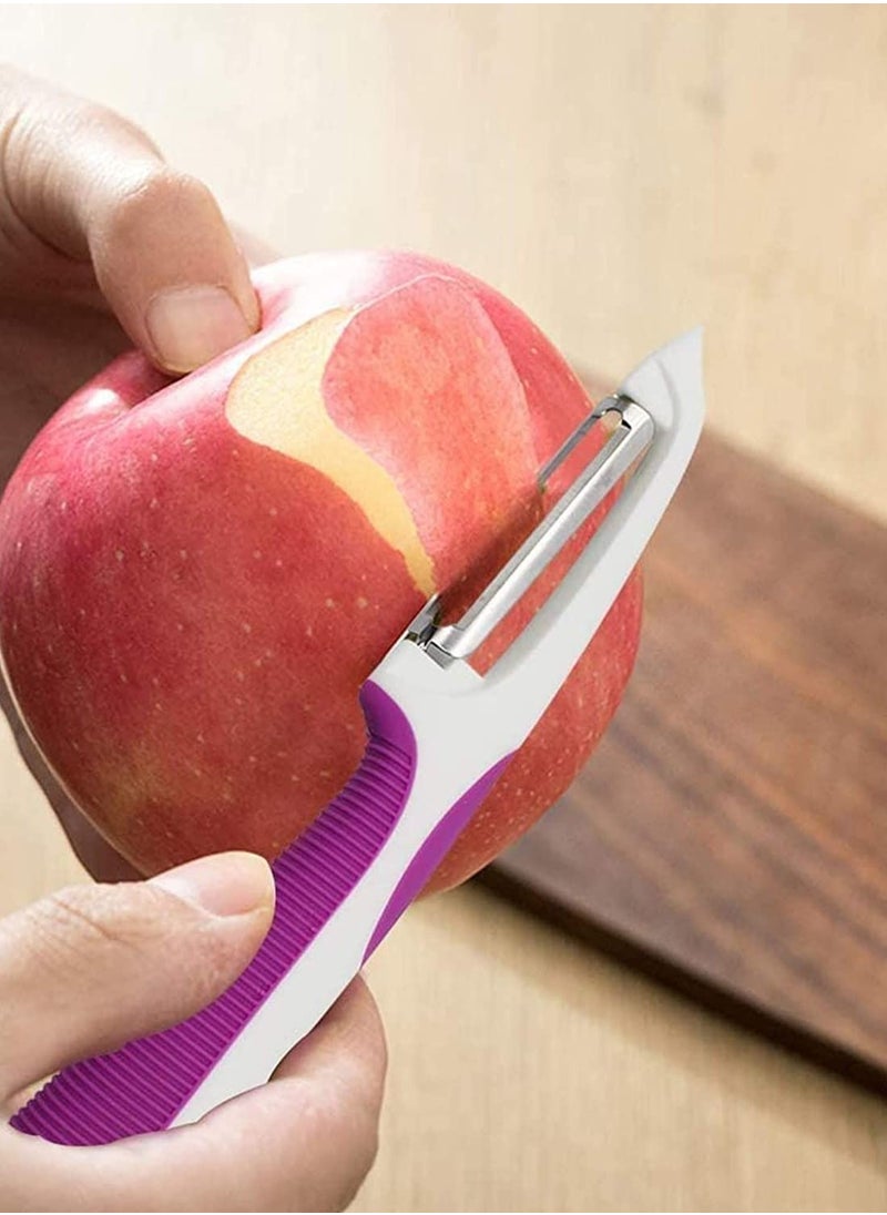 Y&D Stainless Steel Peeler, 3 Pieces Multifunctional Vegetable Peeler Fruit Straight Slicer, with Non-Slip Handle, for Peeling Vegetables Potato Carrots Parsnips Apples  - Image 4