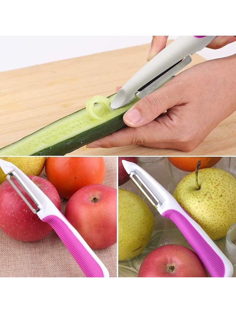 Y&D Stainless Steel Peeler, 3 Pieces Multifunctional Vegetable Peeler Fruit Straight Slicer, with Non-Slip Handle, for Peeling Vegetables Potato Carrots Parsnips Apples  - Image 5