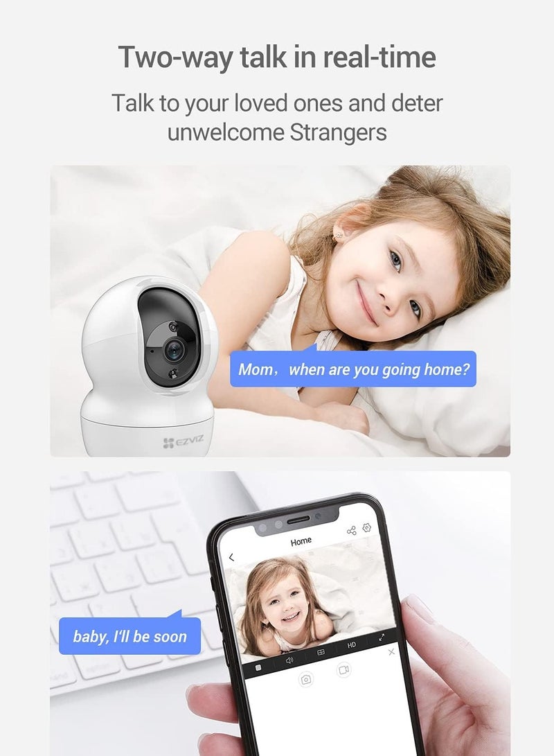 EZVIZ 2K Baby Monitor Pan And Tilt Security Camera Indoor, Smart Night Vision, 2K Resolution, 360° Rotational Views, Smart Motion Tracking, 8x Digital Zoom, Two-Way Audio, H.265, Work With Alexa(CP1) - Image 5