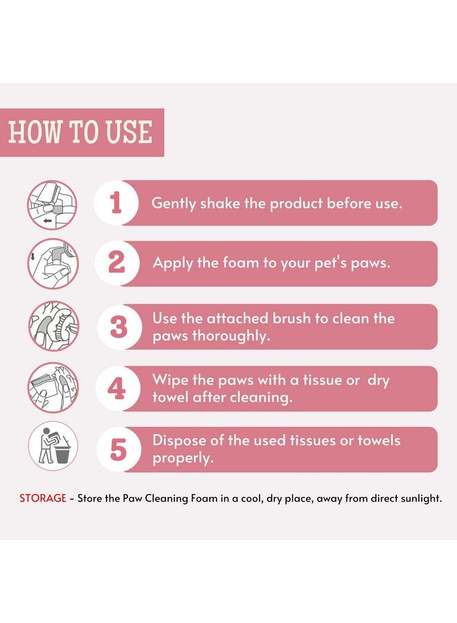 رغوة تنظيف مخالب الكلاب مع فرشاة سيليكون - (ليمون + نيم + فراولة، 150 مل) | منظف مخالب لتنظيف أقدام الحيوانات الأليفة/مخالبها/مخالبها | معززة بخلاصة الليمون والصبار - Image 4
