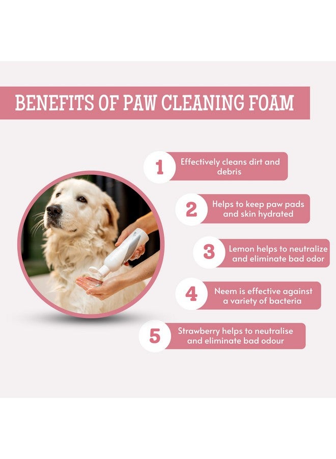 رغوة تنظيف مخالب الكلاب مع فرشاة سيليكون - (ليمون + نيم + فراولة، 150 مل) | منظف مخالب لتنظيف أقدام الحيوانات الأليفة/مخالبها/مخالبها | معززة بخلاصة الليمون والصبار - Image 2