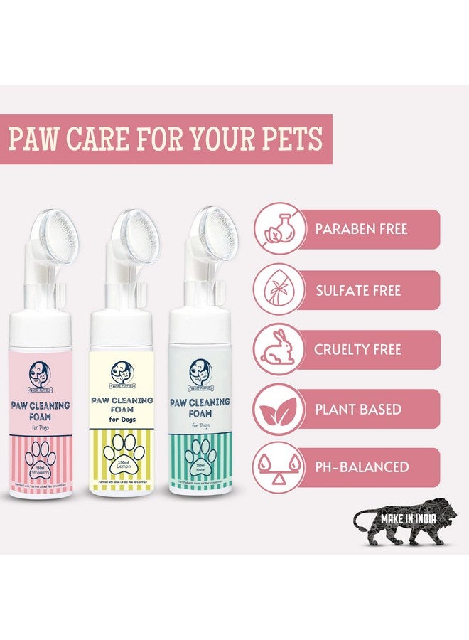 رغوة تنظيف مخالب الكلاب مع فرشاة سيليكون - (ليمون + نيم + فراولة، 150 مل) | منظف مخالب لتنظيف أقدام الحيوانات الأليفة/مخالبها/مخالبها | معززة بخلاصة الليمون والصبار - Image 5