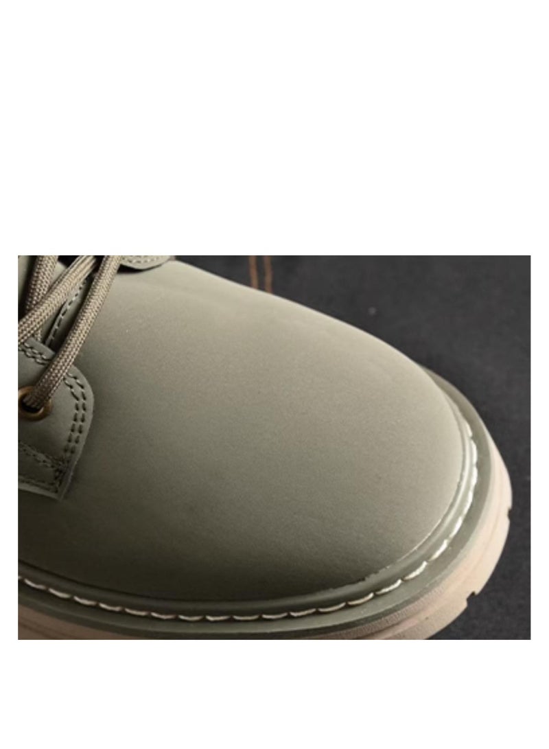 Workwear Retro Martin Boots Autumn Thick Sole Height Increasing Outdoor Hiking Leather High Top Boots - Image 4