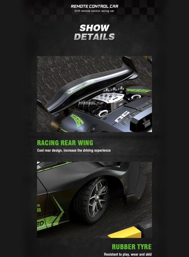 سيارة تحكم عن بعد، سباق بأربع عجلات، 1:20 لعبة سيارة تحكم عن بعد عالية السرعة، سيارة سباق كهربائية، هواية سباق سيارات للأولاد والبنات، قابلة لإعادة الشحن، مناسبة لجميع أنواع التضاريس، هدايا عيد ميلاد للأطفال (أخضر) - Image 5