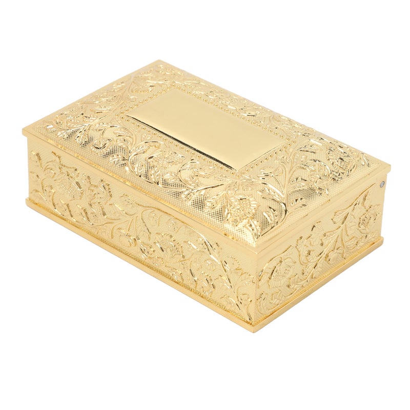 Vintage Jewelry Box Carved Elegant Colorfast Zinc Alloy Soft Velvet Lining Trinket Storage Box for Dressing Table Shelf Gold Color - Image 3
