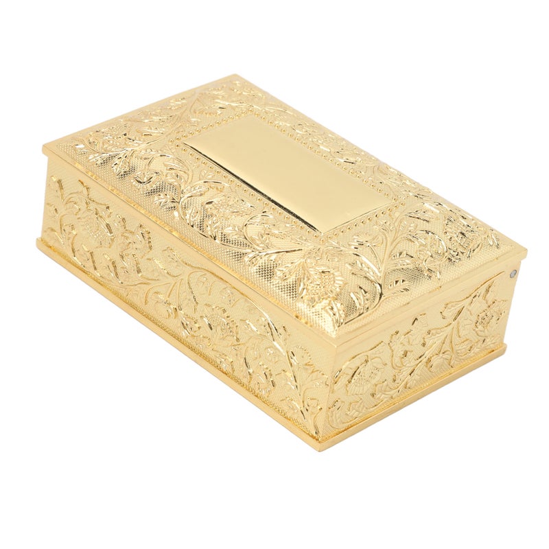 Vintage Jewelry Box Carved Elegant Colorfast Zinc Alloy Soft Velvet Lining Trinket Storage Box for Dressing Table Shelf Gold Color - Image 5