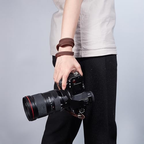 NICENEEDED Camera Shoulder Neck Strap, Brown Leather Camera Straps, Adjustable Length Vintage Neck Shoulder Slim Camera Strap Suitable for Mirrorless Compact Cameras - Image 4
