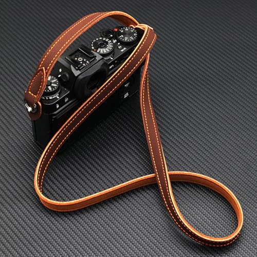 NICENEEDED Camera Shoulder Neck Strap, Brown Leather Camera Straps, Adjustable Length Vintage Neck Shoulder Slim Camera Strap Suitable for Mirrorless Compact Cameras - Image 5
