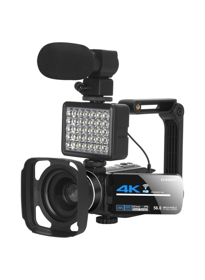 4K HD Digital Camera Home WiFi Live Touch Screen Camera Photography And Video All-in-One DV-Body Color:32g Memory Card - Image 2