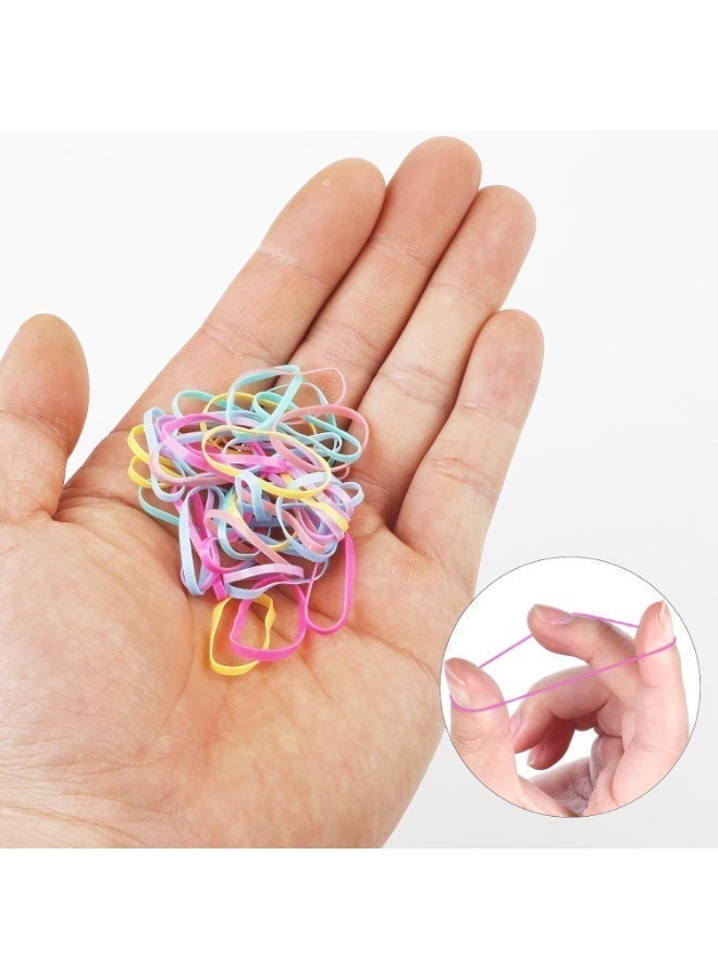 UV Enterprises Soft Mini Rubber Color Disposable Small Rubber Band, Small Elastic Hair Bands Hair Rubber Bands for Kids Hair Wedding Hairstyle and More (Multi Colored) - Image 4