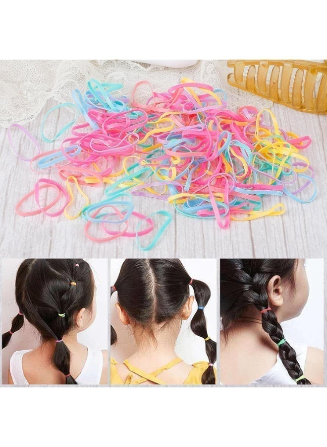 UV Enterprises Soft Mini Rubber Color Disposable Small Rubber Band, Small Elastic Hair Bands Hair Rubber Bands for Kids Hair Wedding Hairstyle and More (Multi Colored) - Image 1