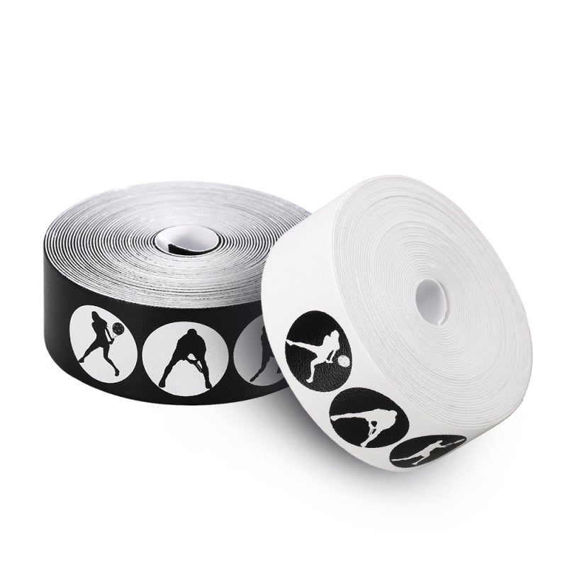 POWERTI Tennis Racket Guard Tape: 0.9" Wide 16.4' Long Polyurethane Black - Durable Lightweight Easy To Apply Tennis Racket Head Protection Tape For Tennis Racquet Frame Protection - Image 2