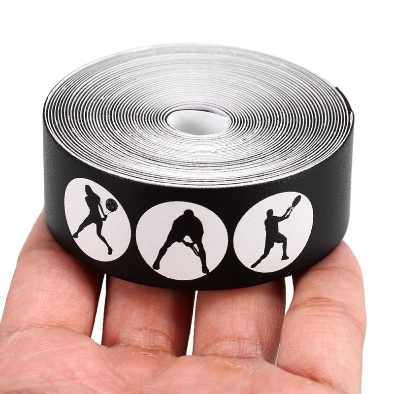 POWERTI Tennis Racket Guard Tape: 0.9" Wide 16.4' Long Polyurethane Black - Durable Lightweight Easy To Apply Tennis Racket Head Protection Tape For Tennis Racquet Frame Protection - Image 4