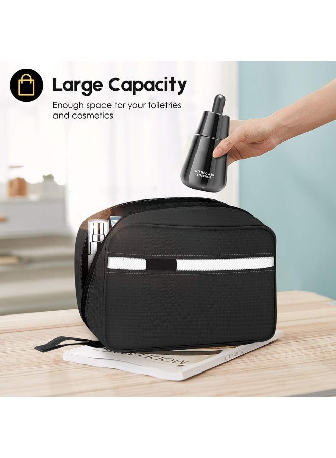 Toiletry Bag for Men & Women | Large for Traveling | Hanging Compact Hygiene Bag with 4 Compartments 3 in 1 Multifunctional Large Makeup Cosmetic Case Waterproof Bathroom Shower Bag (Black) - Image 2