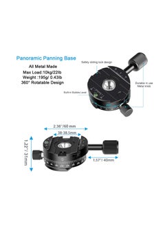 SYOSI SYOSI 360 Panoramic Tripod Head Base Screw Knob Clamp, with 38mm Arca Swiss Style Quick Release Plate Bubble Level for Peak Design Travel Tripod, Gimbal, up to 22.05LBS  - Image 2
