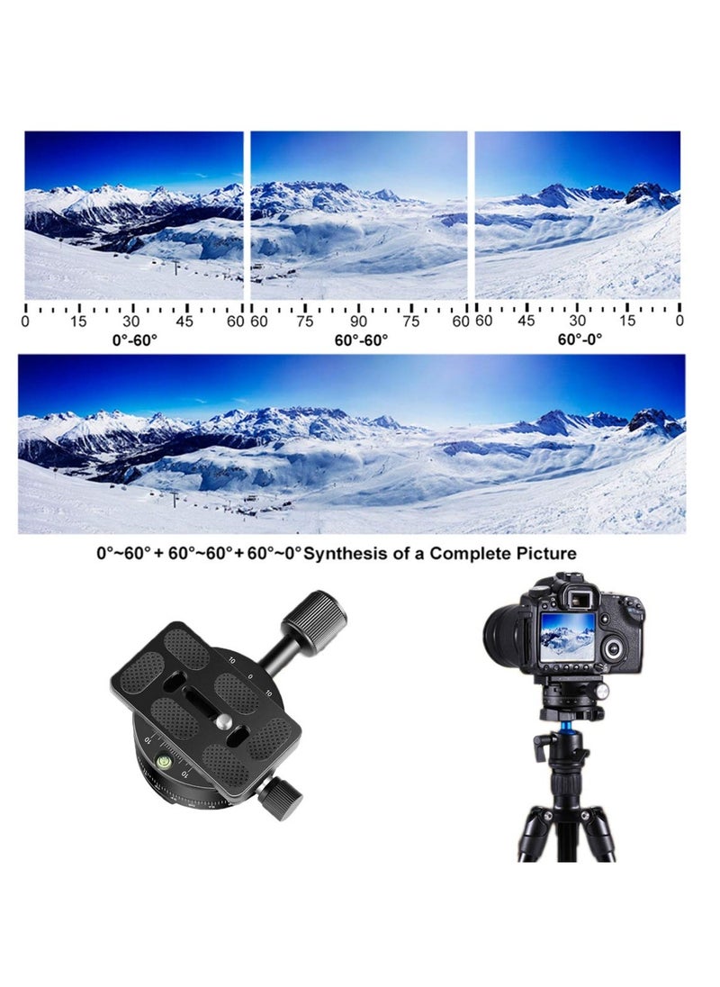 SYOSI - SYOSI 360 Panoramic Tripod Head Base Screw Knob Clamp, with 38mm Arca Swiss Style Quick Release Plate Bubble Level for Peak Design Travel Tripod, Gimbal, up to 22.05LBS - Image 1