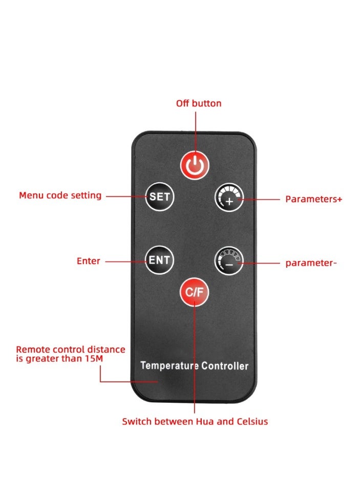 Generic Digital Thermostat Controller with Remote Control Dual Display Temperature Controller DC12V AC220V  - Image 3