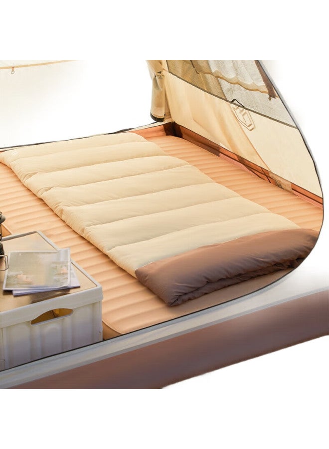 JD.com Jingzao Envelope-Style Brushed Sleeping Bag, Outdoor Camping Winter Thickened Adult Moisture-Proof Constant Temperature Warm, Ivory White 1.8Kg - Image 1