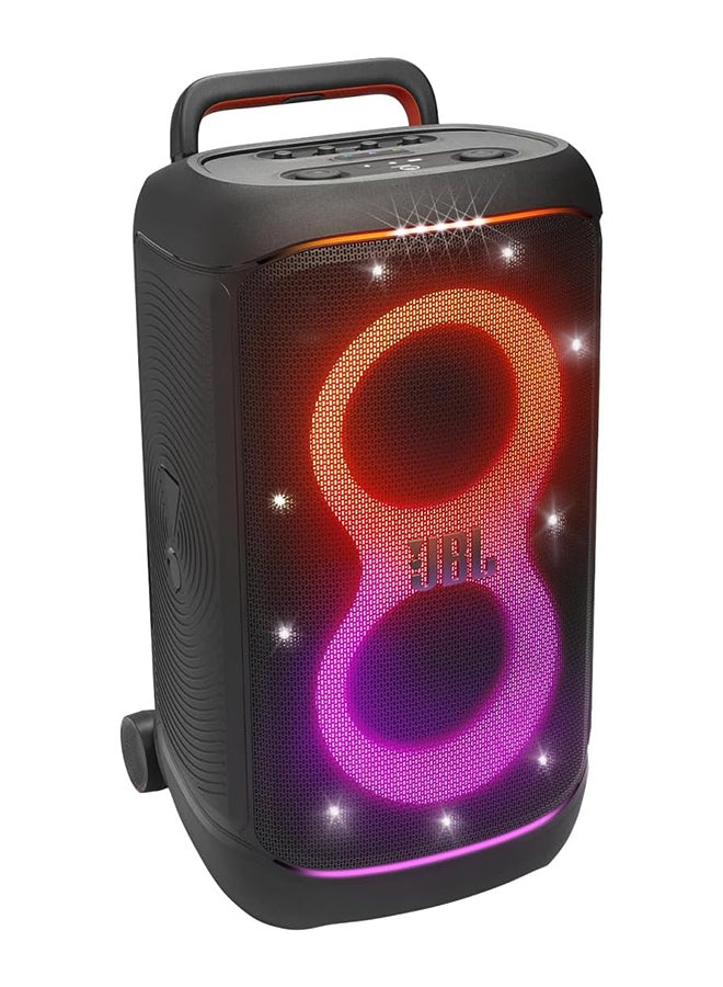PartyBox 520 Portable Bluetooth Party Speaker with AI Sound Boost, 400W Powerful Sound, Dynamic Light Show, 15H Playtime, Mic & Guitar Inputs, IPX4 Splashproof, Telescopic Handle & Wheels – Black JBLPARTYBOX520EU Black
