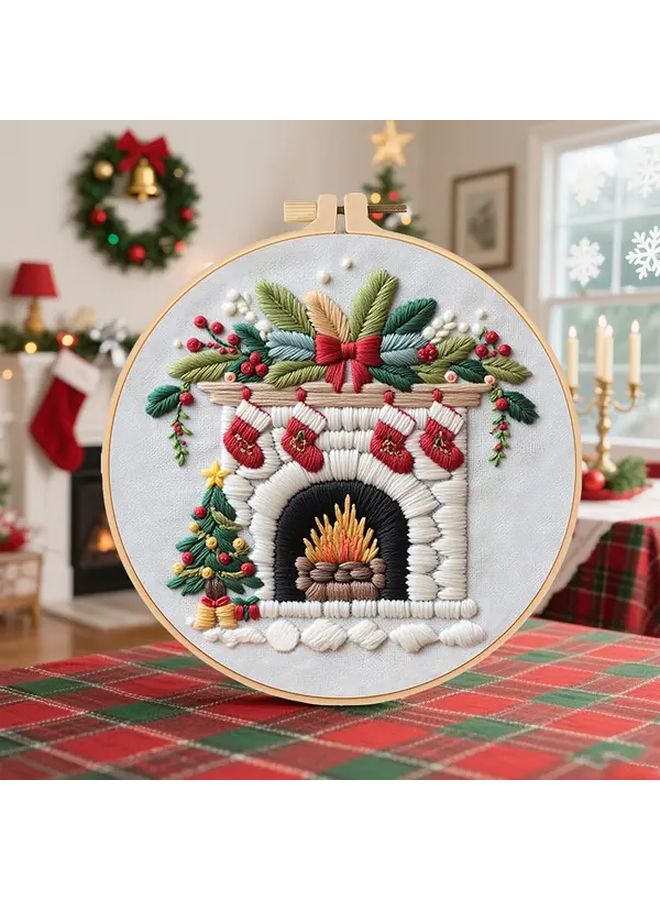 Christmas Snow Scene Embroidery Kit for Adults Beginner with Pre Printed Patterns - Image 2