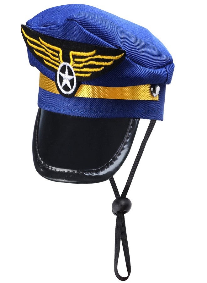 Yewong 3-Piece Pet Captain Costume Accessory Set - Dog & Cat Pilot Hat, Formal Necktie & Collar - Fancy Dress & Halloween Party (Set-B) - Image 2
