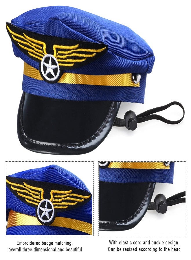 Yewong 3-Piece Pet Captain Costume Accessory Set - Dog & Cat Pilot Hat, Formal Necktie & Collar - Fancy Dress & Halloween Party (Set-B) - Image 5