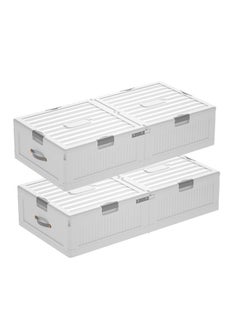 NKX Set of 2 Space-Saving Drawer-Style Folding Under Bed Storage Box with Wheels 24cm  - Image 1