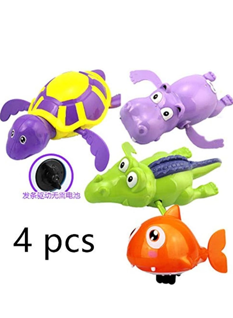 Wind Up Sea Animal Bath Toy - Manual Motorized Flipper Action, Adorable Sea Critter Toys For Babies And Toddlers, Bath Time Fun Toys -4 Pack (Assorted Colors) - Image 3