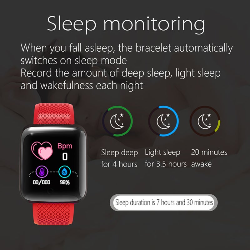 116plus Smart Sports Bracelet Sports Watch 1.44'' TFT Single-touch Screen Multilingual Display Custom Dial Fitness/Health Monitor Long Standby IP67 Waterproof Compatible with Android iOS - Image 4