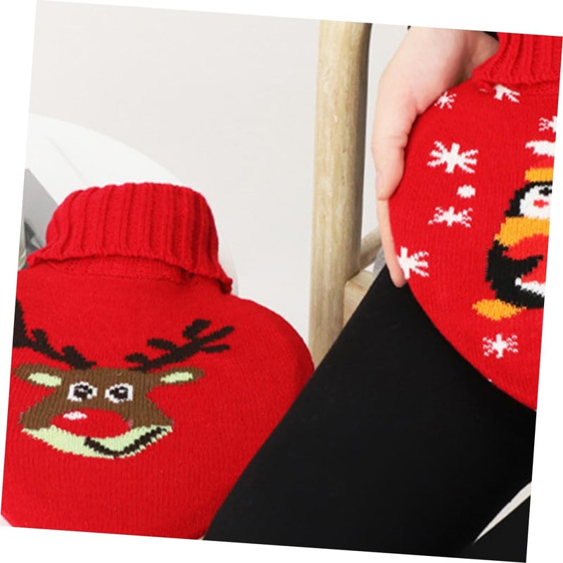 Hot Water Bottle Heart Shaped With Plush Cover For Pain Relief Hand Warmer - Image 5