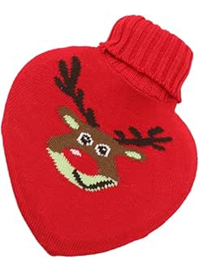Hot Water Bottle Heart Shaped With Plush Cover For Pain Relief Hand Warmer - Image 1