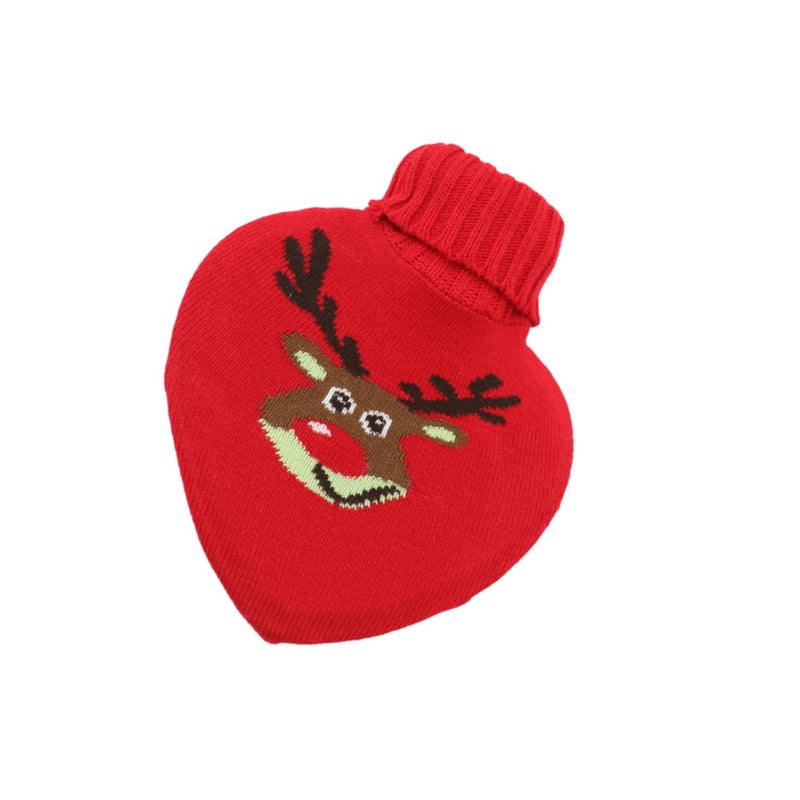 Hot Water Bottle Heart Shaped With Plush Cover For Pain Relief Hand Warmer - Image 2