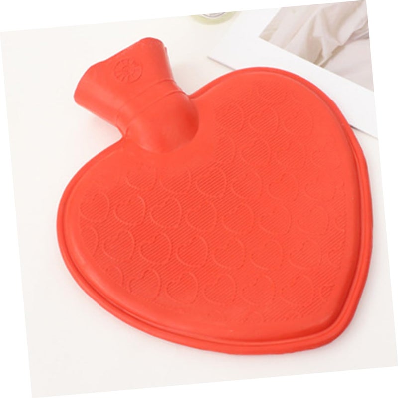 Hot Water Bottle Heart Shaped With Plush Cover For Pain Relief Hand Warmer - Image 3