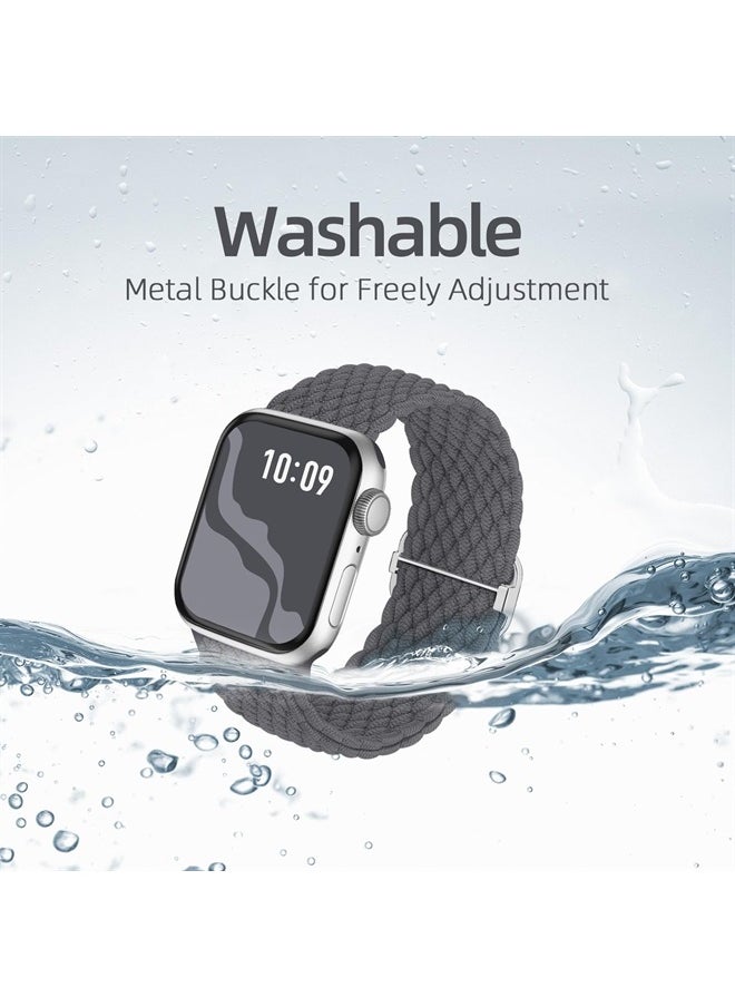 Suitisbest - Braided Stretchy Solo Loop Compatible for Apple Watch Band 38mm 40mm 41mm 42mm 44mm 45mm 49mm for Women Men, Nylon Elastic Straps Wristbands for iWatch Series 8 7 6 SE 5 4 3 2 1 Ultra, 4Packs - Image 1