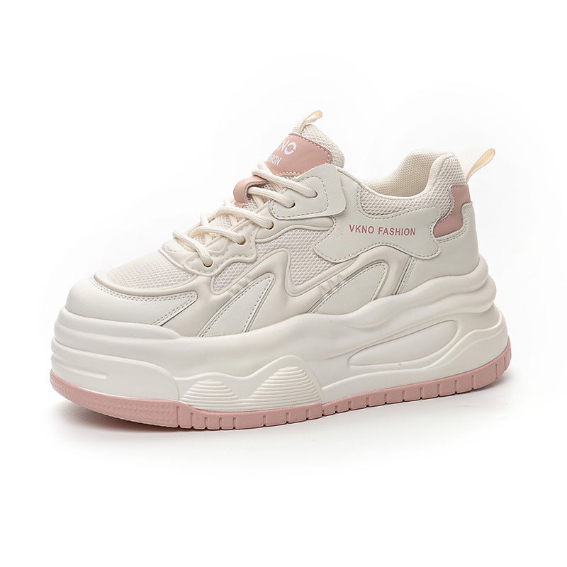 7.5Cm Thick Sole Height Increasing Small Size Women'S Shoes 32 Torre Shoes Women'S Thick Sole White Shoes Casual Shoes Low Breathable - Image 1