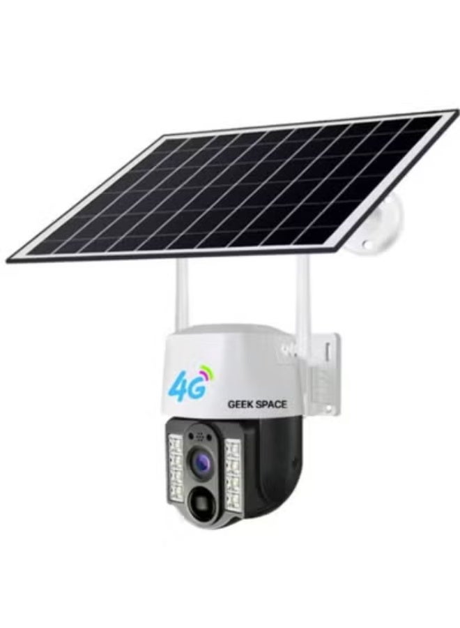 GEEK SPACE Solar WiFi Outdoor Security Camera PTZ 1080P HD Wireless CCTV Surveillance Camera with 360° Pan Tilt Rotation, PIR Motion Detection, AI Human Detection, Full Color Night Vision, Two-Way Audio, IP66 Waterproof, Remote Mobile App Control, Solar Powered Rechargeable Battery, Real-Time Motion Alerts, Home, Farm, Office & Business Monitoring Camera - Image 1