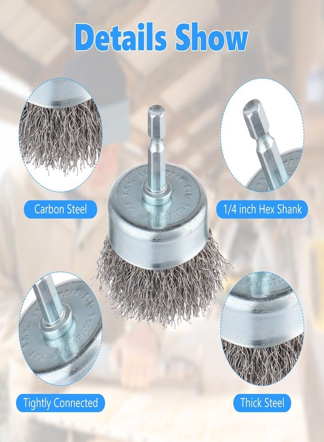 Rocaris 10-Pack Carbon Steel Wire Wheel, Cup, Pen Brush Set with 1/4-Inch Hex Shank for Rust Removal, Corrosion and Scrubbing Surfaces - Image 3