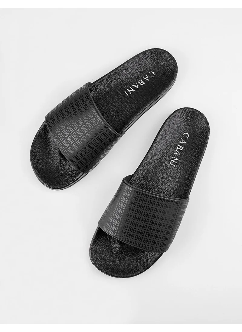 Cabani Vegan Leather Black Men's Slippers