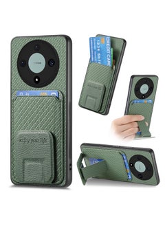 GKK Cover Case for Honor X9b 5G Folding Bracket Card Insertion Anti-drop Shell Magnetic Attraction with Stand Card Holder 2 in 1 PU Leather Ferrule with RFID Blocking Credit Card Holder Green  - Image 1