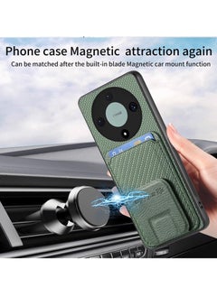 GKK Cover Case for Honor X9b 5G Folding Bracket Card Insertion Anti-drop Shell Magnetic Attraction with Stand Card Holder 2 in 1 PU Leather Ferrule with RFID Blocking Credit Card Holder Green  - Image 3